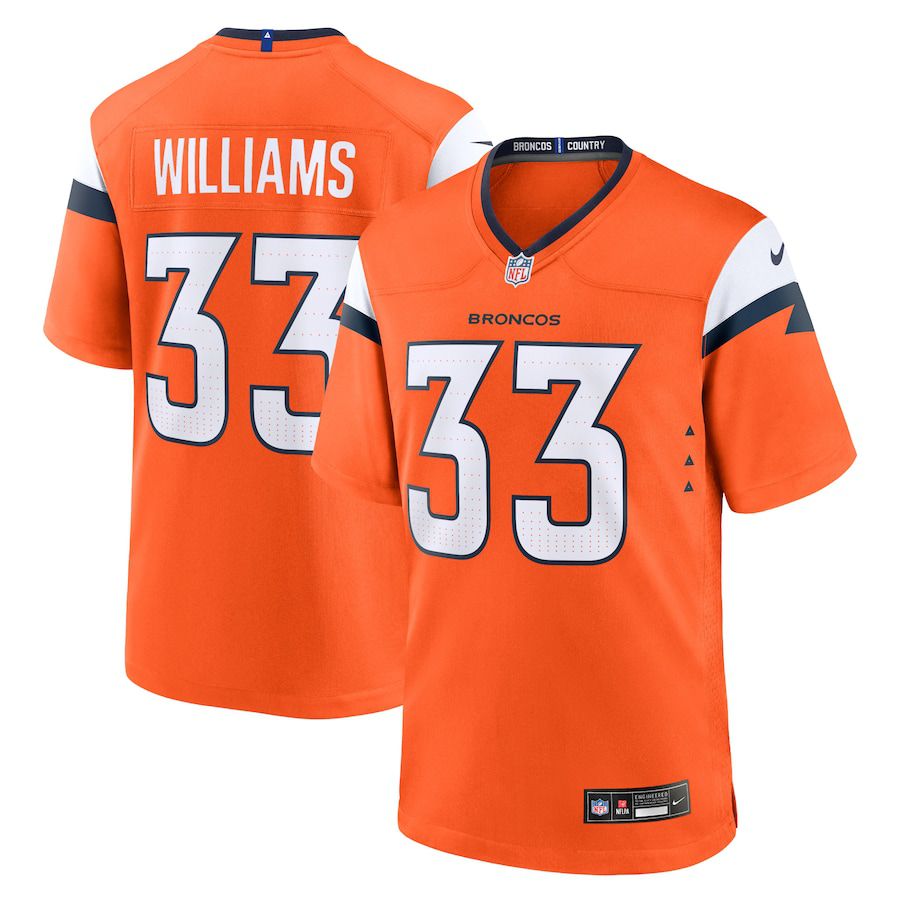 Men Denver Broncos 33 Javonte Williams Nike Orange Game NFL Jersey